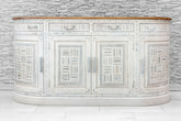 Indian Hand Carved Solid Wooden 4 Door & 4 Drawers Sideboard White 03